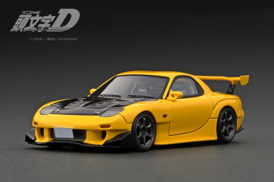 WEB限定モデル】 IG2876 1/43 INITIAL D Mazda RX-7 (FD3S) Yellow 