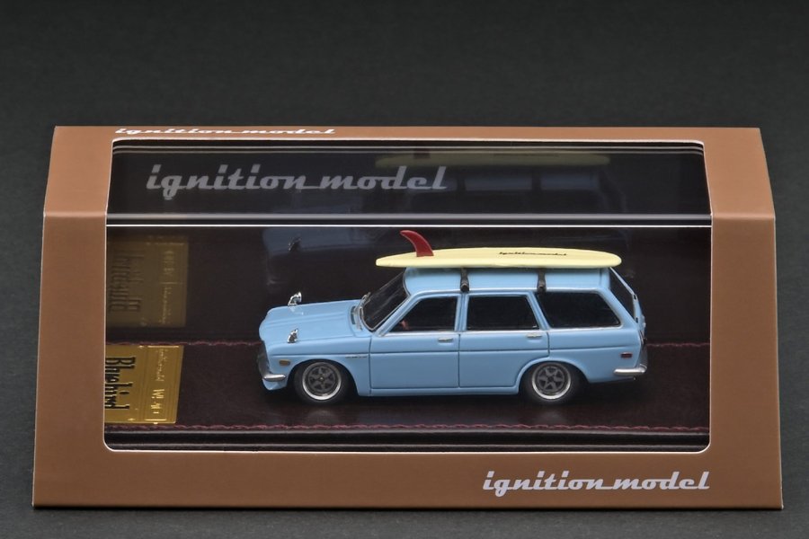 IG2884 1/64 Datsun Bluebird (510) Wagon Light Blue - ig-model