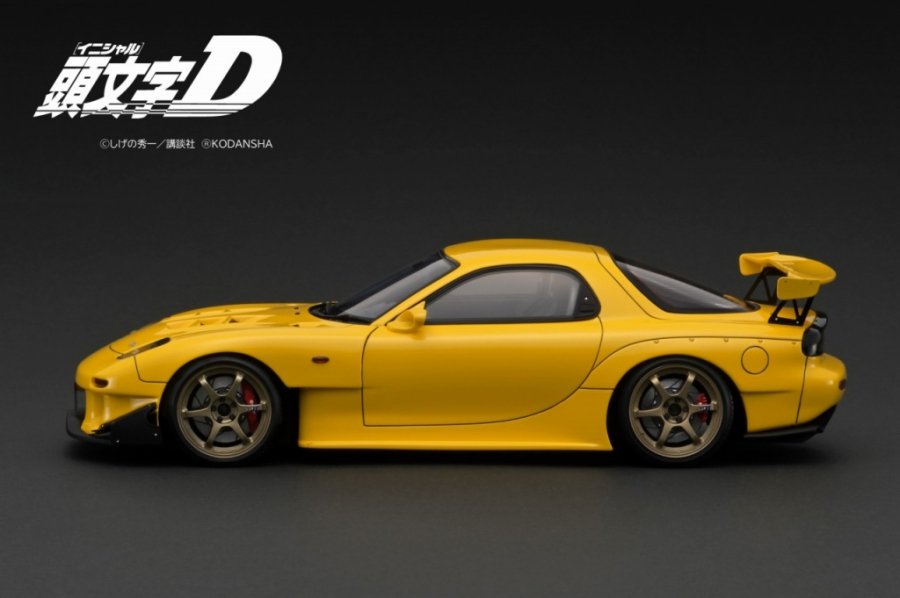 アウトレット】＊IG2868 1/18 INITIAL D Mazda RX-7 (FD3S) Yellow 