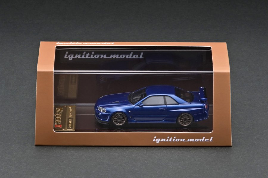 IG2939 1/64 Nissan Skyline GT-R V-spec Ⅱ (R34) Bayside Blue - ig-model