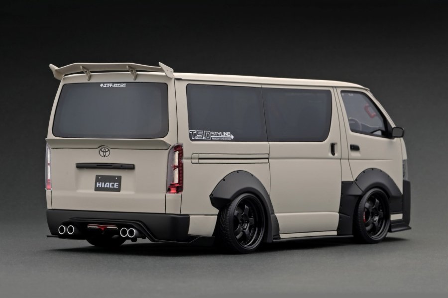 IG2811 1/18 T・S・D WORKS HIACE Matte Sand Beige With Roof Rack