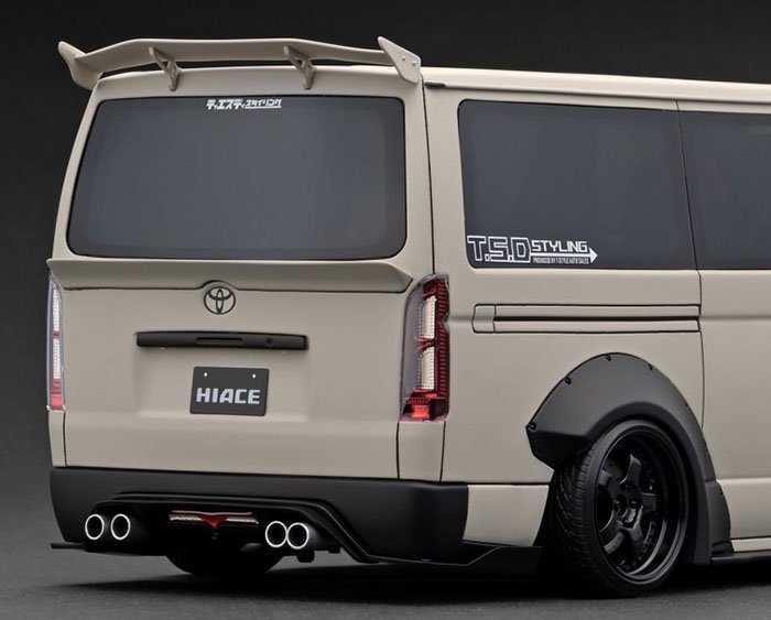 IG2811 1/18 T・S・D WORKS HIACE Matte Sand Beige With Roof Rack - ig-model