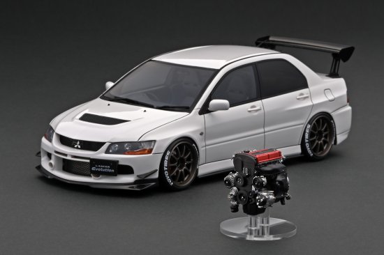 WEB限定】 IG2433 1/18 Mitsubishi Lancer Evolution IX (CT9A) White With Engine  - ig-model