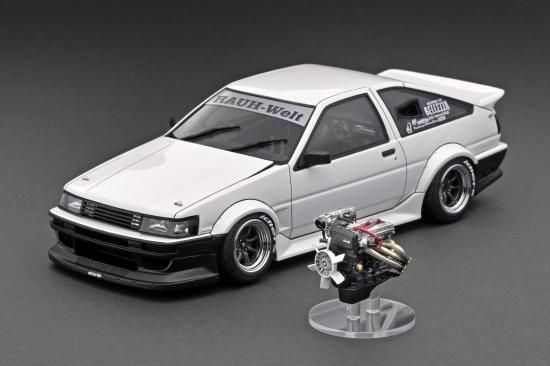 WEB限定】 IG2968 1/18 RWB AE86 White/Black With Engine - ig-model