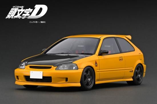 IG3629 1/18 INITIAL D Honda CIVIC (EK9) Type R Yellow - ig-model