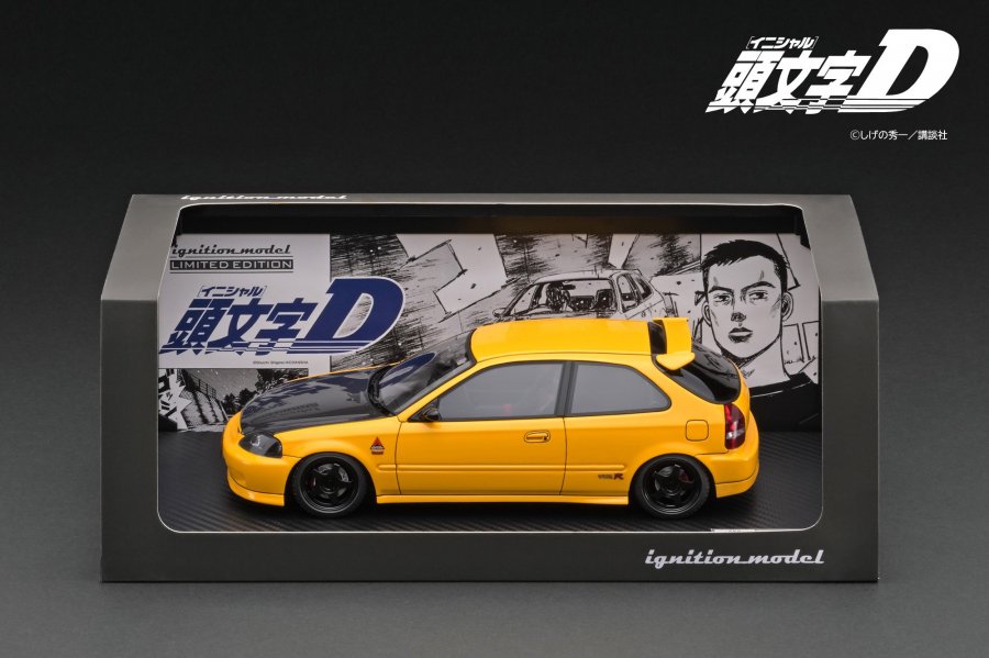 IG3629 1/18 INITIAL D Honda CIVIC (EK9) Type R Yellow - ig-model