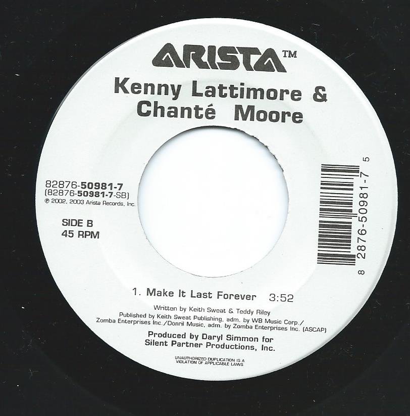 KENNY LATTIMORE & CHANTE MOORE / MAKE IT LAST FOREVER / LOVEABLE (FROM YOUR HEAD TO YOUR TOES) (7