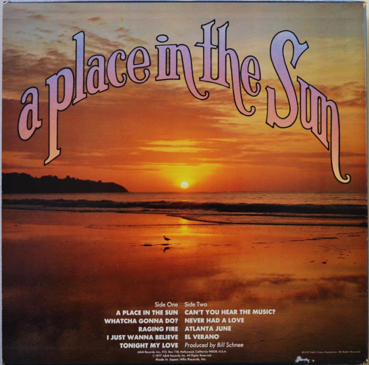 パブロ・クルーズ PABLO CRUISE / ア・プレイス・イン・ザ・サン A PLACE IN THE SUN (LP) - HIP TANK  RECORDS