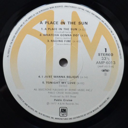 パブロ・クルーズ PABLO CRUISE / ア・プレイス・イン・ザ・サン A PLACE IN THE SUN (LP) - HIP TANK  RECORDS