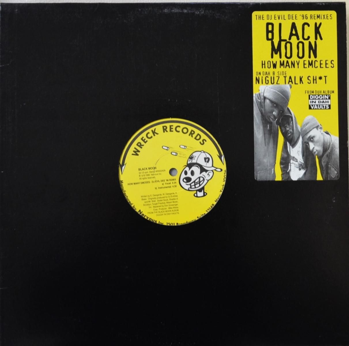 【関税込み】Baserange ブラック Nida ソング BLACK MOON / HOW MANY EMCEES / NIGUZ TALK SHIT (DJ EVIL DEE