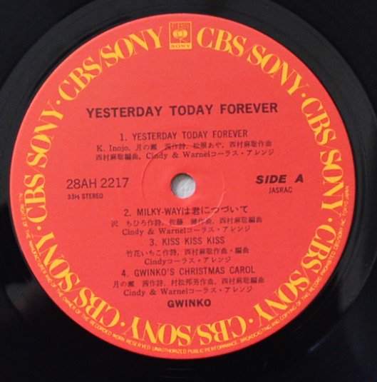 GWINKO / YESTERDAY TODAY FOREVER (LP) - HIP TANK RECORDS