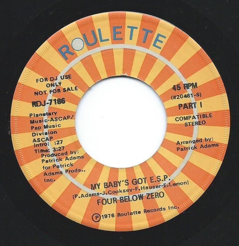 FOUR BELOW ZERO / MY BABY'S GOT E.S.P. (7