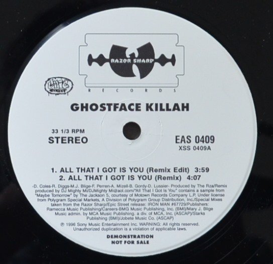 GHOSTFACE KILLAH (FEAT.MARY J BLIGE) / ALL THAT I GOT IS YOU (REMIX) (12