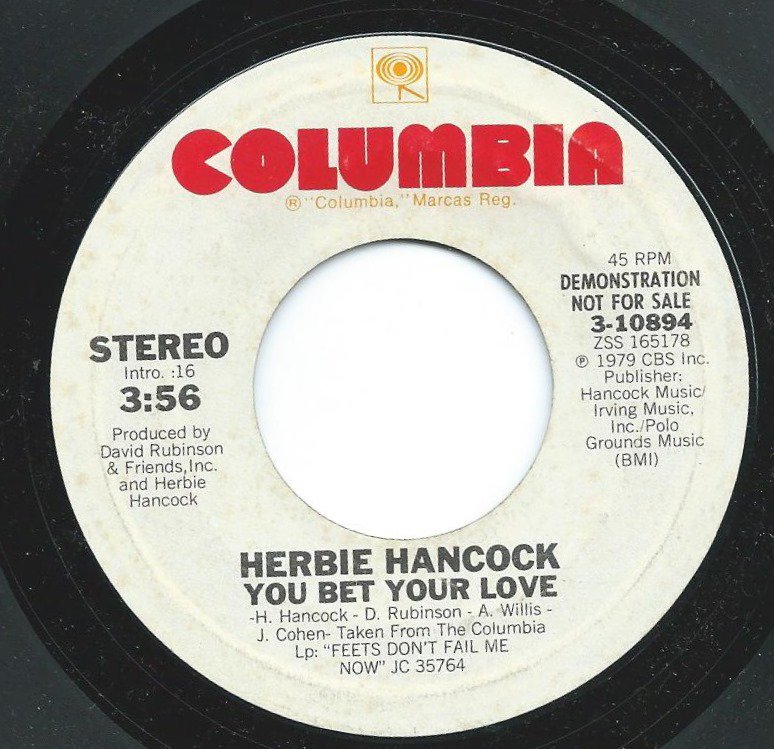 HERBIE HANCOCK u200e/ YOU BET YOUR LOVE (7) - HIP TANK RECORDS