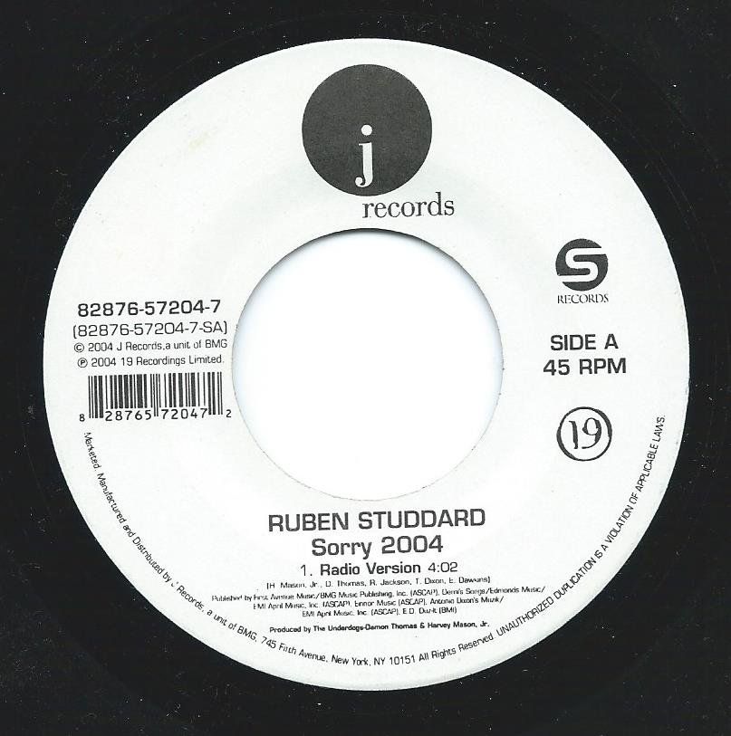 RUBEN STUDDARD ‎/ SORRY 2004 (7