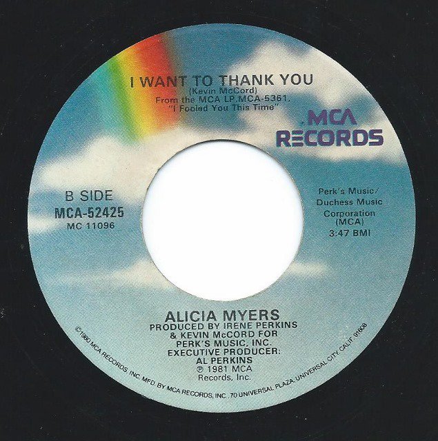 ALICIA MYERS / I WANT TO THANK YOU / YOU GET THE BEST FROM ME (7