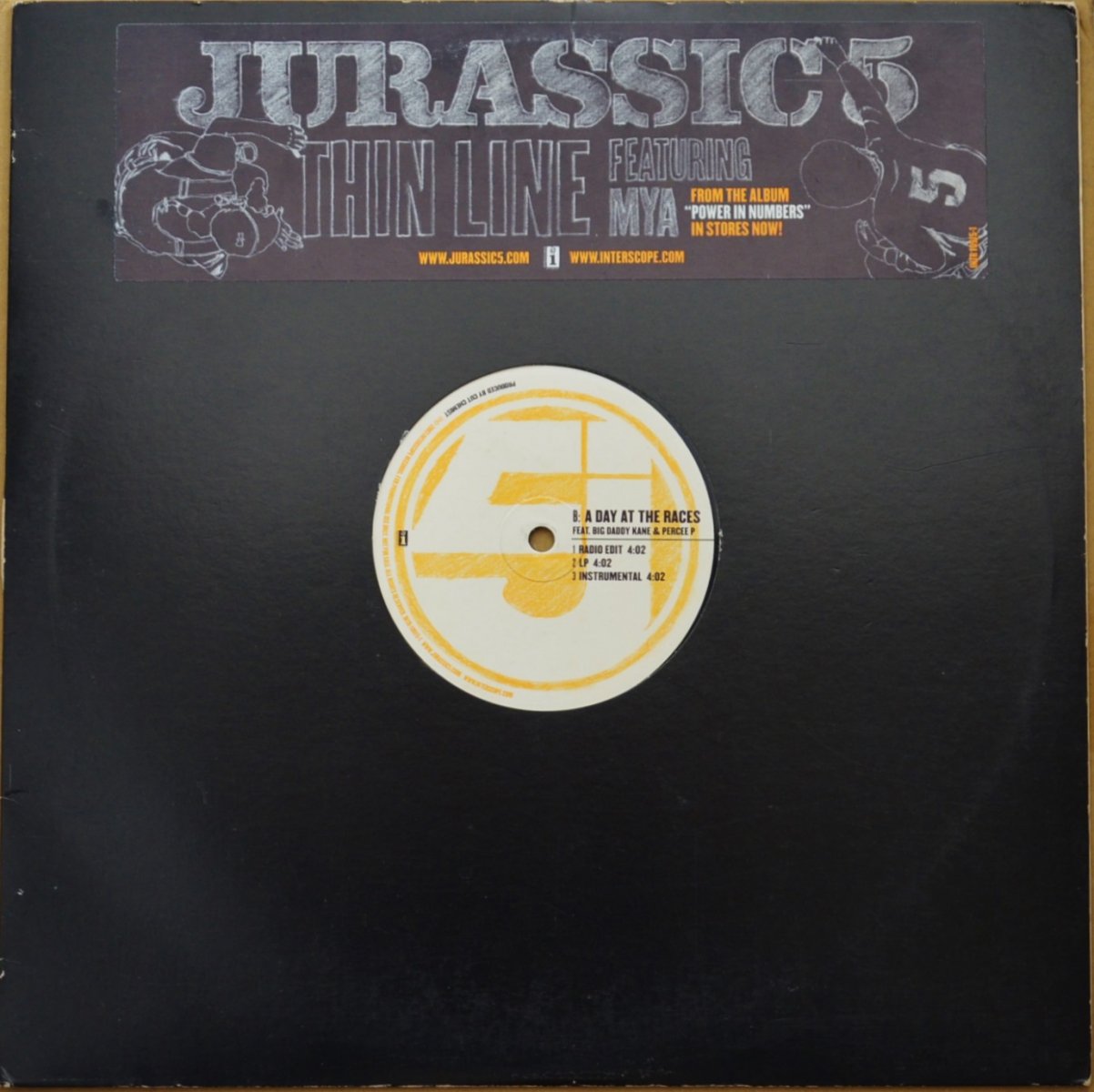 JURASSIC 5 / A DAY AT THE RACES(FT.BIG DADDY KANE u0026 PERCEE P) / THIN LINE  (FT.MYA) (12) - HIP TANK RECORDS