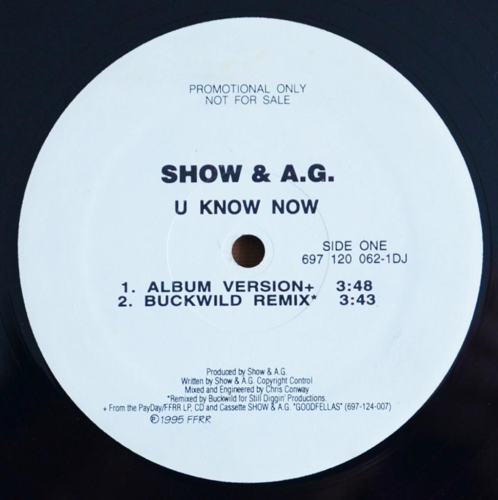 SHOW & A.G. U KNOW NOW プロモ盤12レコード SHOW & A.G. / U KNOW NOW - SOURCE RECORDS (ソースレコード）