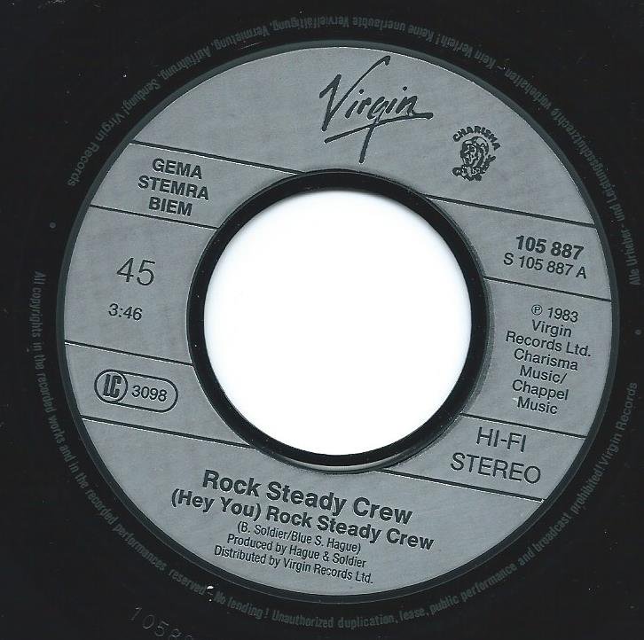 THE ROCK STEADY CREW ‎/ (HEY YOU) THE ROCK STEADY CREW (7") - HIP TANK ...