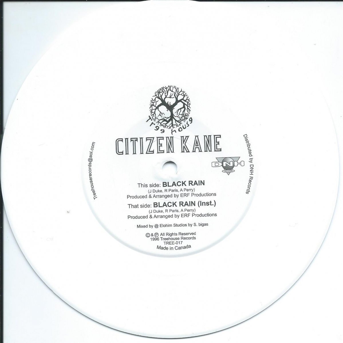 CITIZEN KANE / BLACK RAIN - WHITE VINYL (7