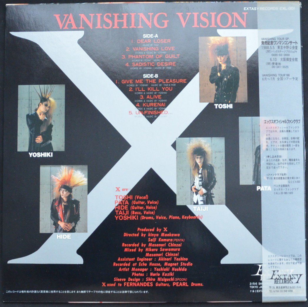 現状品 vanishing vision レコード ピクチャーレーベル盤（LP） EXL002 