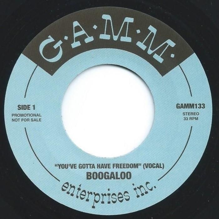 新品7inch BOOGALOO YOU’VE GOTTA HAVE BOOGALOO ‎/ YOU GOTTA HAVE FREEDOM (7