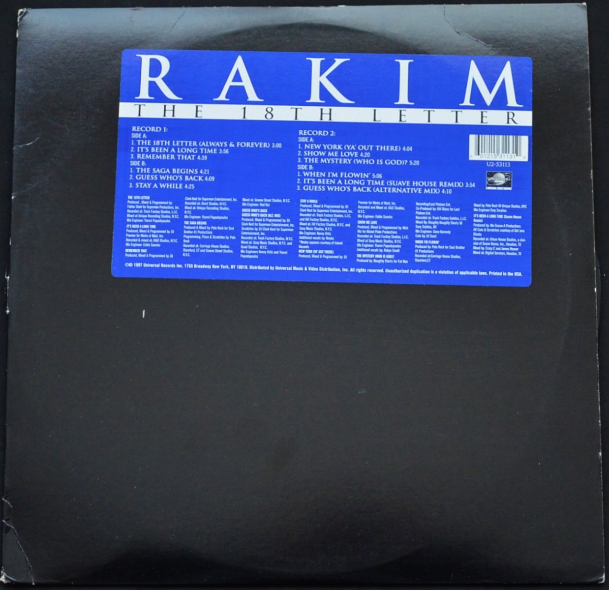 RAKIM / THE 18TH LETTER (US ORIGINAL 2LP