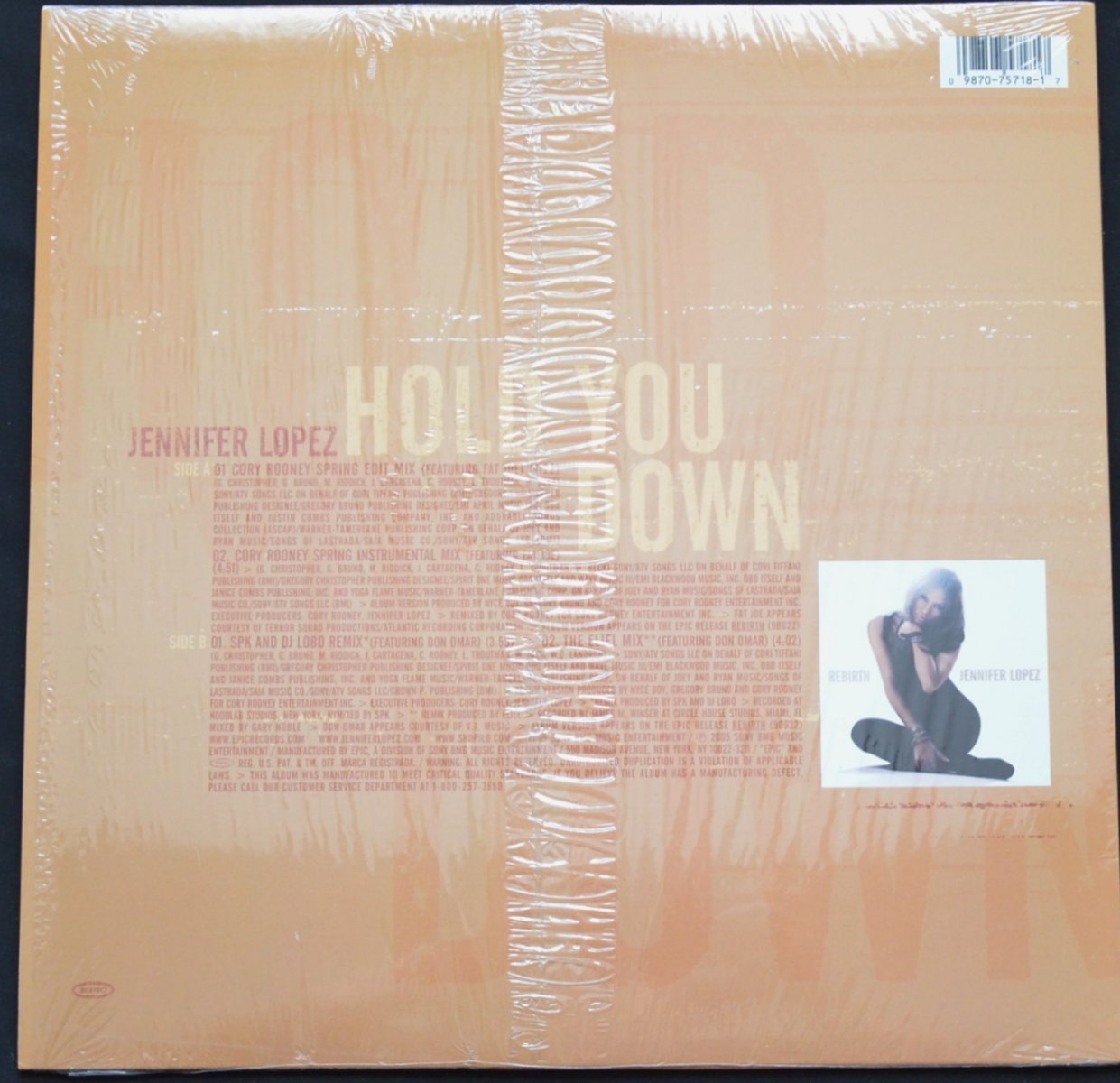 JENNIFER LOPEZ ‎/ HOLD YOU DOWN (REMIXES) (12