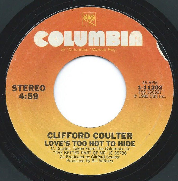 CLIFFORD COULTER ‎/ LOVE'S TOO HOT TO HIDE / DON'T WANNA SEE YOU CRY (7