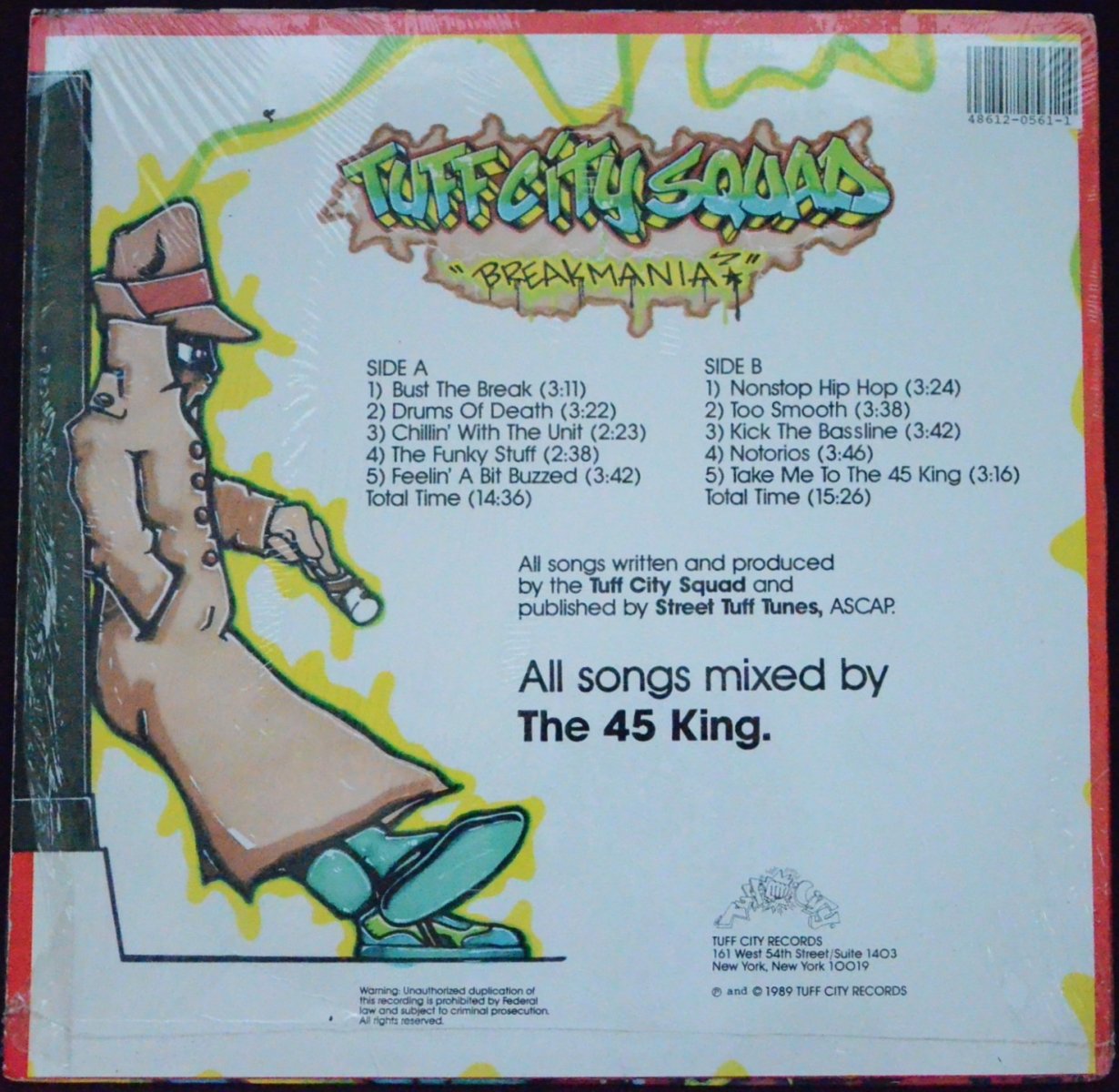 TUFF CITY SQUAD (THE 45 KING) ‎/ BREAKMANIA (1LP) - HIP TANK RECORDS