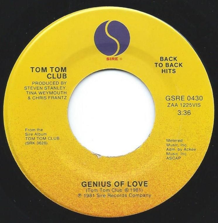 TOM TOM CLUB / GENIUS OF LOVE / WORDY RAPPINGHOOD (7") HIP TANK RECORDS
