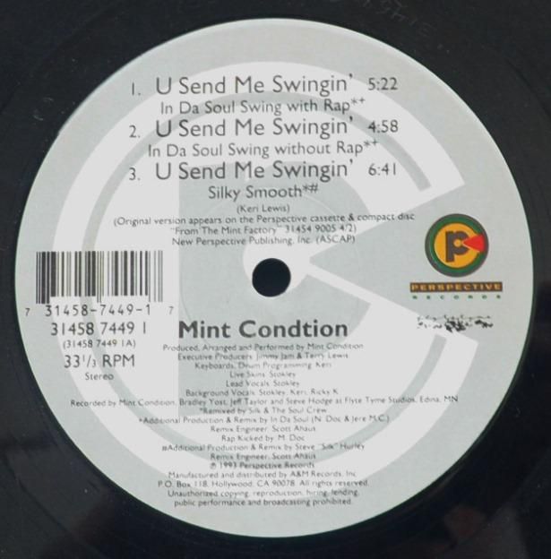 MINT CONDITION / U SEND ME SWINGIN'(12") HIP TANK RECORDS