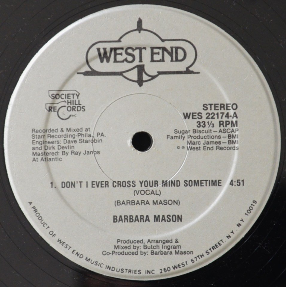 BARBARA MASON / DON'T I EVER CROSS YOUR MIND SOMETIME (12