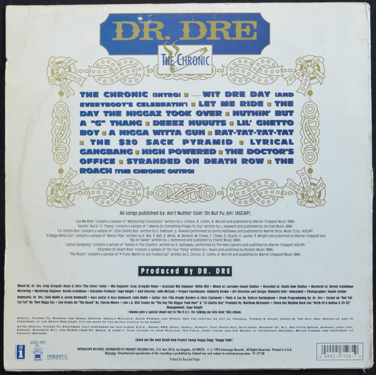 レコード DR.DRE THE CHRONIC アナログ盤 P1 57128 - yanbunh.com