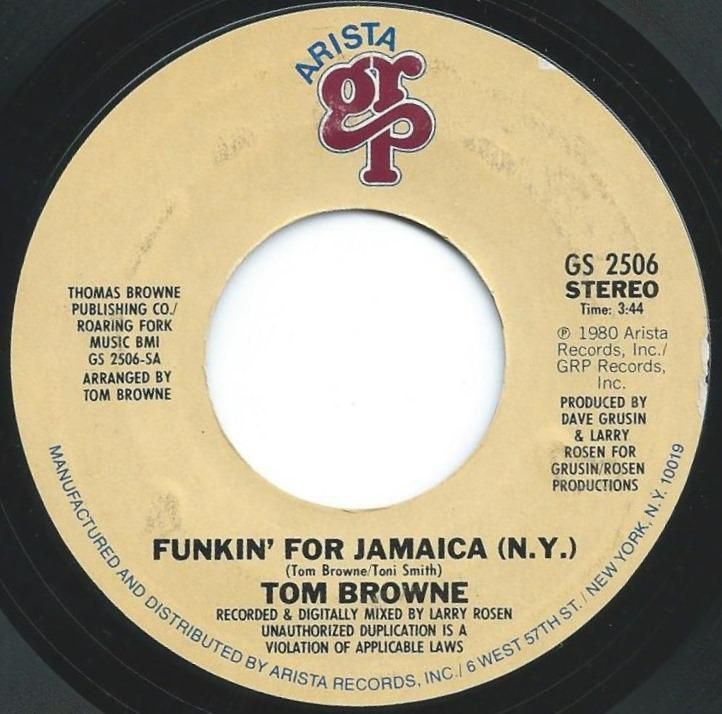 TOM BROWNE / FUNKIN' FOR JAMAICA (7