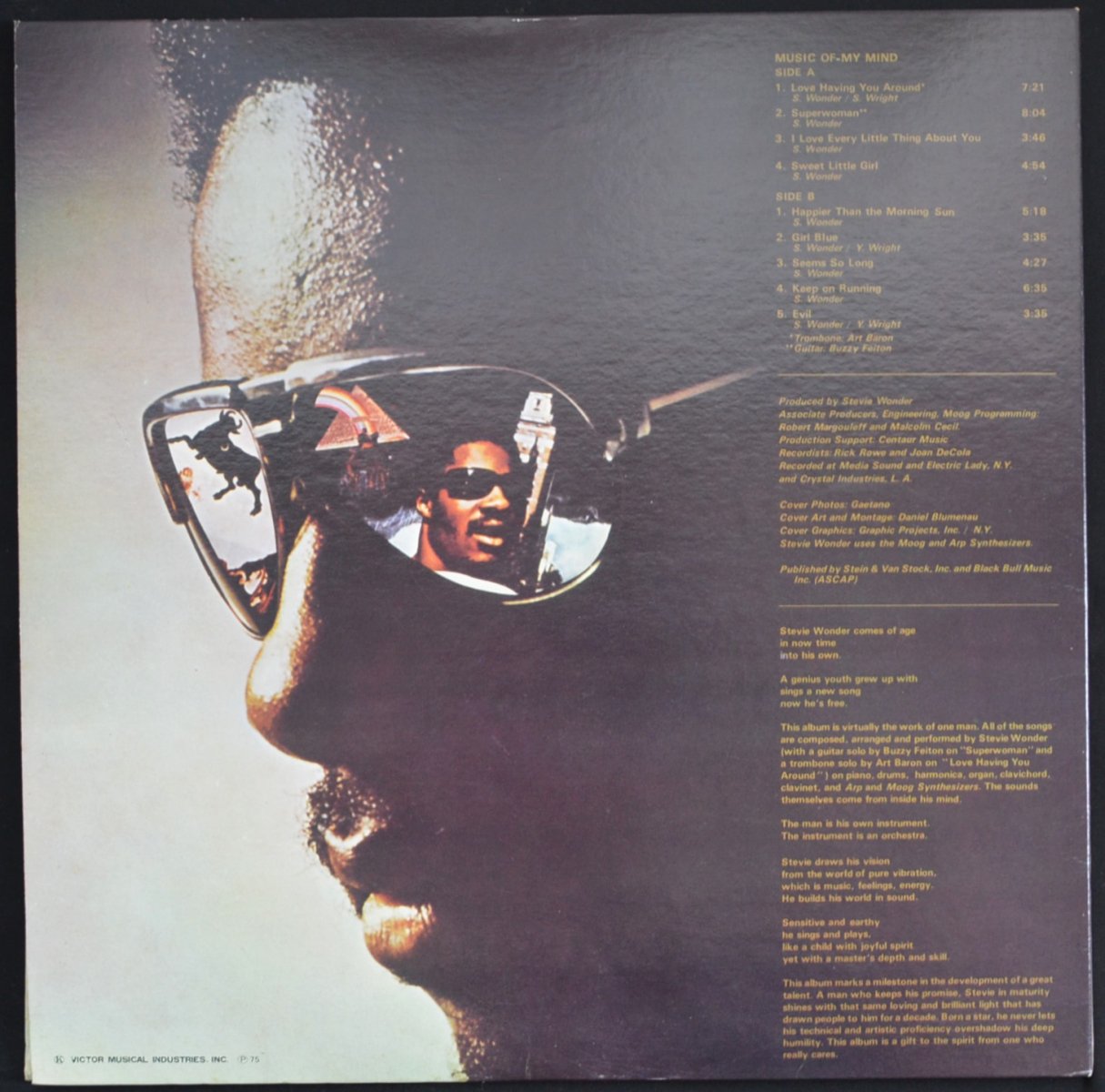 美盤 国内盤 スティービ―・ワンダー Stevie Wonder LPレコード 心の詩 