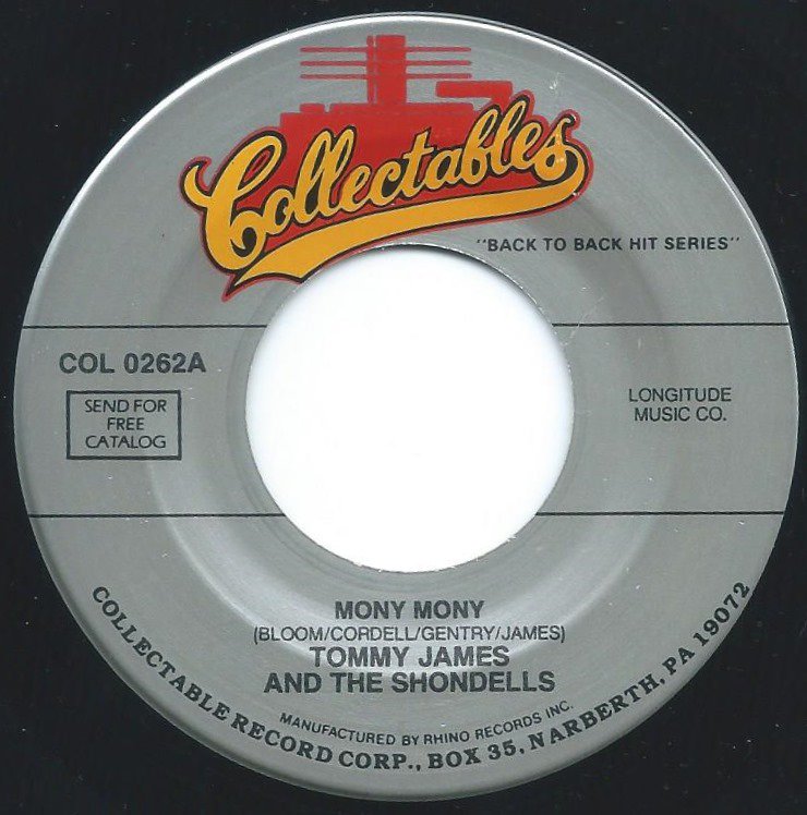 TOMMY JAMES & THE SHONDELLS / MONY, MONY / SHE (7