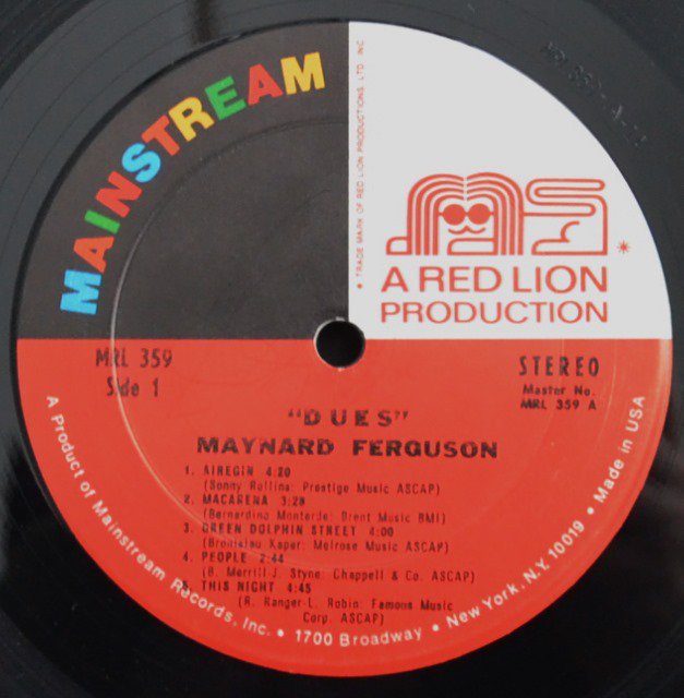 MAYNARD FERGUSON / DUES (LP) - HIP TANK RECORDS
