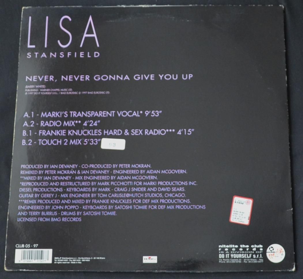 LISA STANSFIELD / NEVER, NEVER GONNA GIVE YOU UP (12