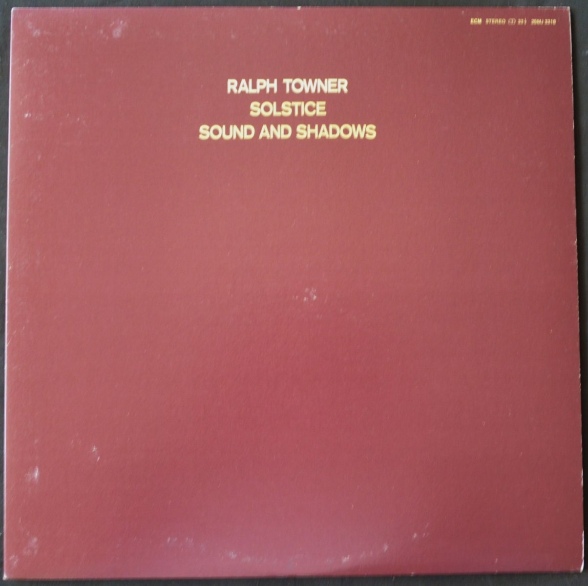ラルフ・タウナー RALPH TOWNER / サウンド・アンド・シャドウズ SOLSTICE / SOUND AND SHADOWS (LP)