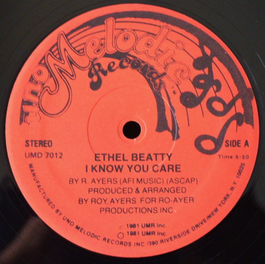 ETHEL BEATTY / I KNOW YOU CARE / IT'S YOUR LOVE (12