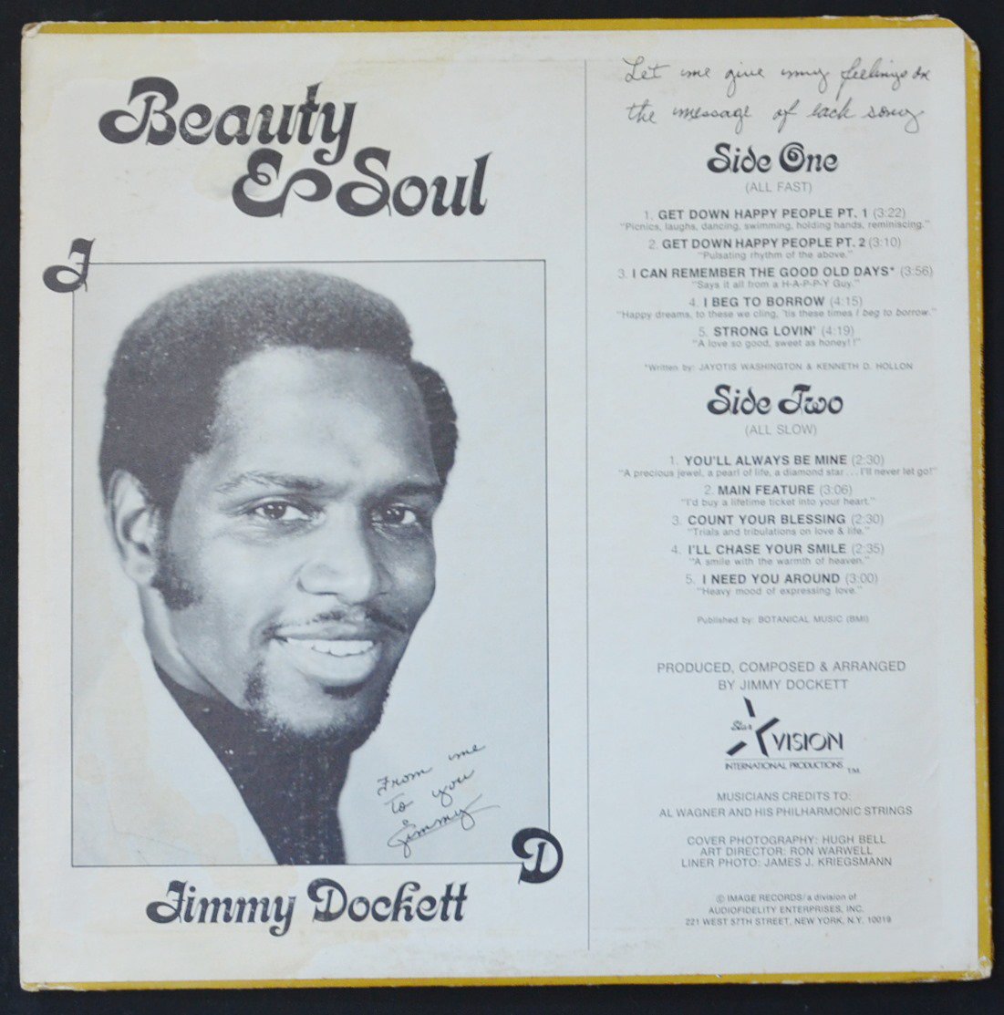 JIMMY DOCKETT / BEAUTY & SOUL (LP) - HIP TANK RECORDS