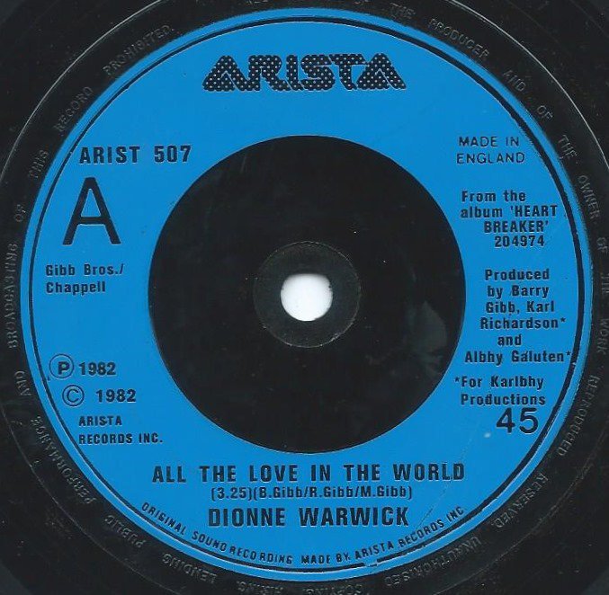 DIONNE WARWICK / ALL THE LOVE IN THE WORLD / IT MAKES NO DIFFERENCE (7