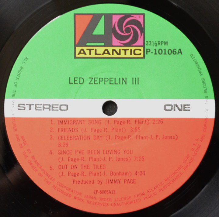 レッド・ツェッペリン LED ZEPPELIN / レッド・ツェッペリン III LED ZEPPELIN III (LP) - HIP TANK  RECORDS