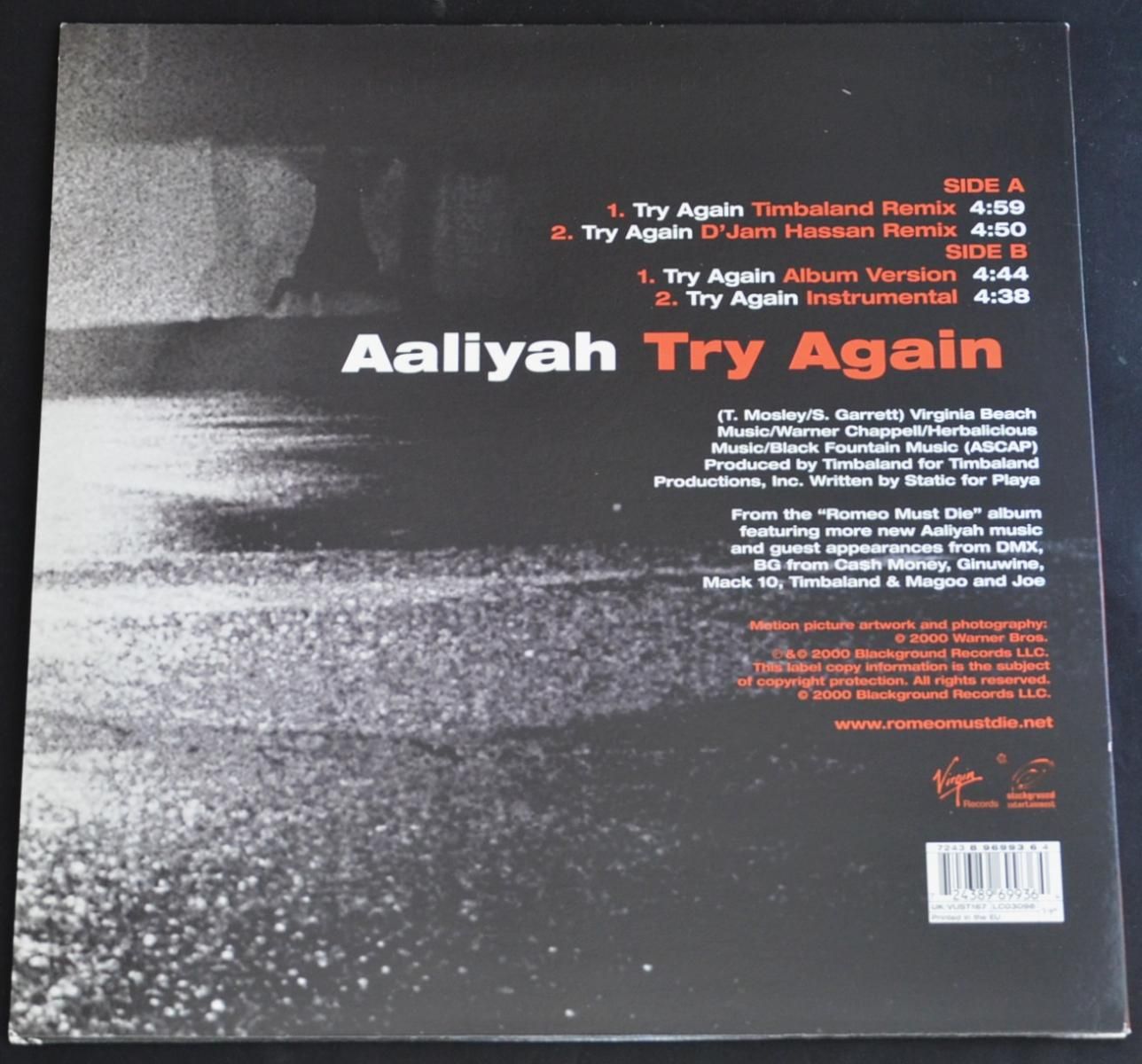 新品 Aaliyah / Try Again / 12\" USオリジナル レコード】AALIYAH - TRY AGAIN 12
