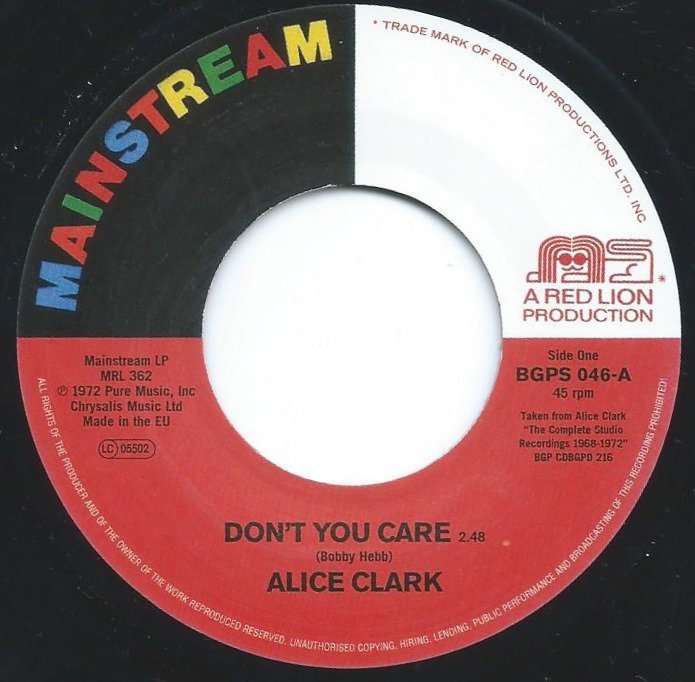 ALICE CLARK / DON'T YOU CARE / NEVER DID I STOP LOVING YOU (7