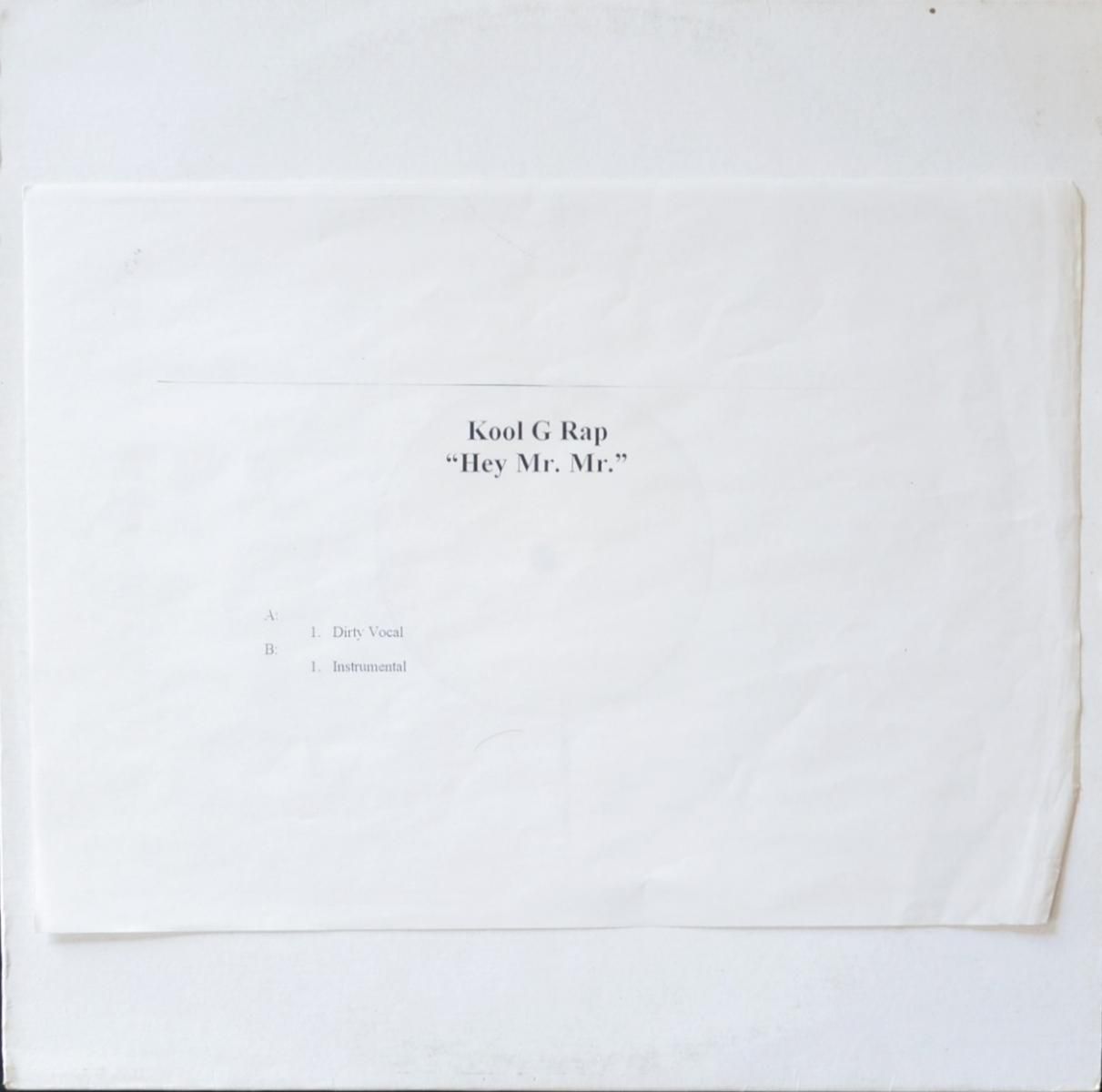 KOOL G RAP / HEY MISTER MISTER (12