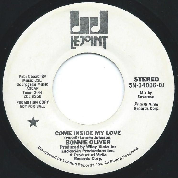 BONNIE OLIVER / COME INSIDE MY LOVE (7