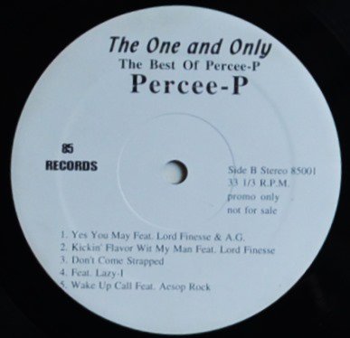 PERCEE-P / THE ONE AND ONLY THE BEST OF PERCEE-P GREATEST HITS (1LP) - HIP  TANK RECORDS