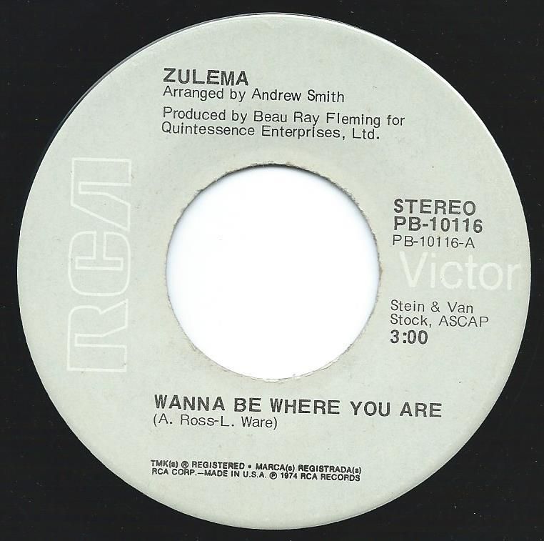 ZULEMA / WANNA BE WHERE YOU ARE (7